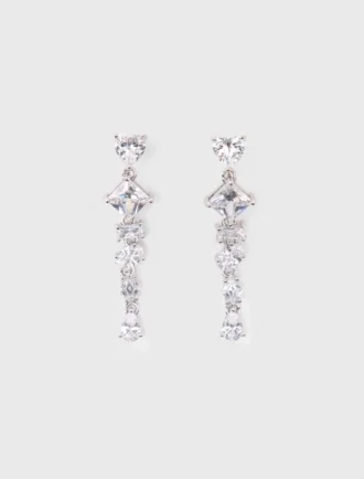 Orecchini a cuore con strass