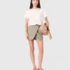 Pantaloncini a strati in misto lino