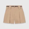 Pantaloncini in cotone a pieghe Pantaloncini in cotone a pieghe