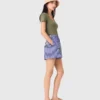 Pantaloncini in cotone a righe ricamati