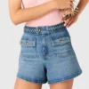 Pantaloncini in denim intrecciato Pantaloncini in denim intrecciato