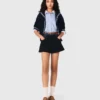 Pantaloncini in tweed con dettagli in denim Pantaloncini in tweed con dettagli in denim