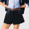 Pantaloncini in tweed con dettagli in denim Pantaloncini in tweed con dettagli in denim
