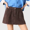 Pantaloncini in tweed con elastico in vita