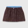 Pantaloncini in tweed con elastico in vita