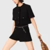 Pantaloncini in tweed lucido