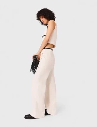 Pantaloni a gamba larga effetto tweed