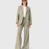 Pantaloni da completo in misto lino
