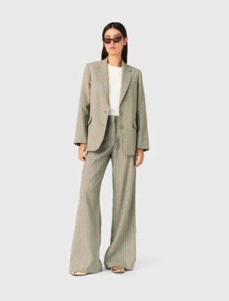 Pantaloni da completo in misto lino