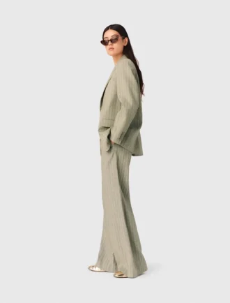 Pantaloni da completo in misto lino