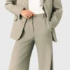 Pantaloni da completo in misto lino
