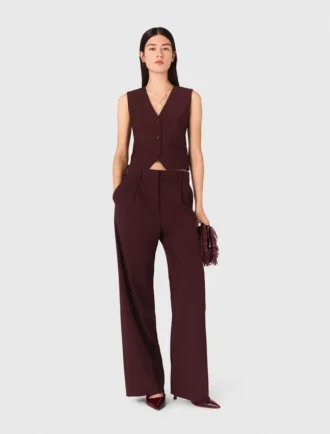 Pantaloni da completo sartoriali a vita alta