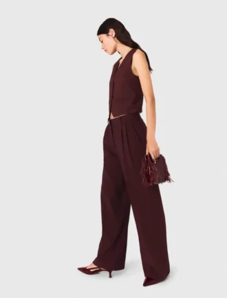 Pantaloni da completo sartoriali a vita alta