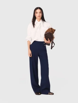 Pantaloni da marinaio in misto lino