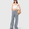 Pantaloni da marinaio in misto lino