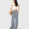 Pantaloni da marinaio in misto lino