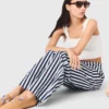 Pantaloni da marinaio in misto lino