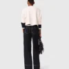 Pantaloni in cotone con cintura in pelle Pantaloni in cotone con cintura in pelle