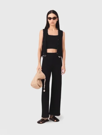 Pantaloni in maglia con gioielli