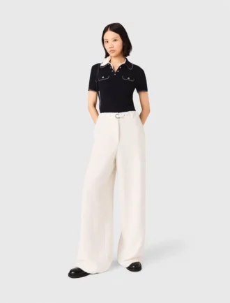 Pantaloni in tweed a gamba larga