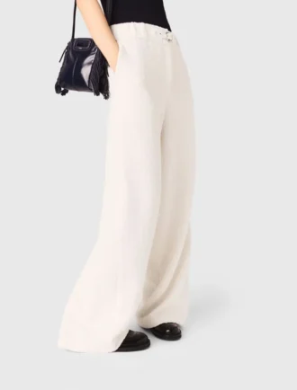 Pantaloni in tweed a gamba larga