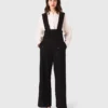 Pantaloni ricamati con bretelle