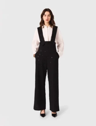 Pantaloni ricamati con bretelle Pantaloni ricamati con bretelle