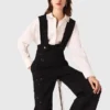 Pantaloni ricamati con bretelle