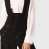Pantaloni ricamati con bretelle