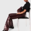 Pantaloni ricamati con paillettes Pantaloni ricamati con paillettes