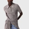Polo in lana con colletto in strass Polo in lana con colletto in strass