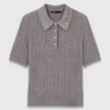 Polo in lana con colletto in strass Polo in lana con colletto in strass
