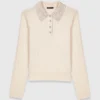 Polo in maglia con colletto con strass Polo in maglia con colletto con strass