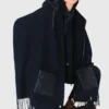Poncho in lana con cappuccio