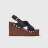 Sandali con zeppa in pelle Sandali con zeppa in pelle