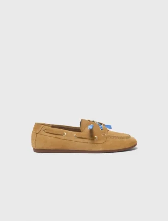 Scarpe da barca in pelle scamosciata