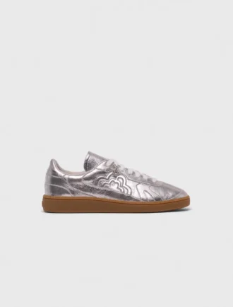 Sneakers in pelle metallizzata