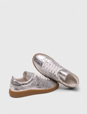 Sneakers in pelle metallizzata