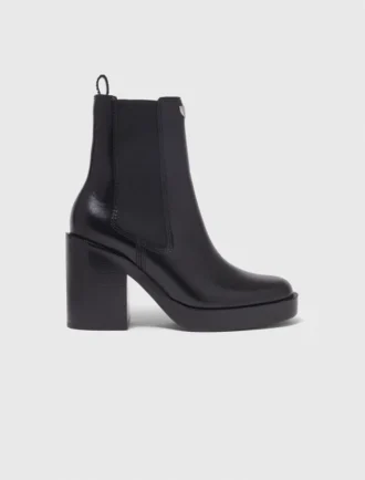 Stivaletto Chelsea in pelle con tacco