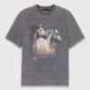 T-shirt con stampa a cavalli