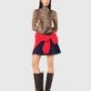 T-shirt con stampa leopardata