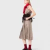 Top a spalline con strass a quadri