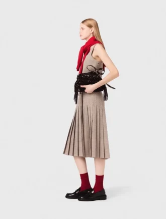 Top a spalline con strass a quadri