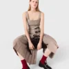 Top a spalline con strass a quadri