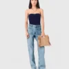 Top bustier in maglia a contrasto Top bustier in maglia a contrasto