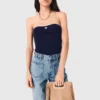 Top bustier in maglia a contrasto Top bustier in maglia a contrasto