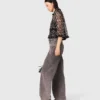 Top con paillettes floreali