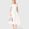 Top con scollo bardot in maglia a costine Top con scollo bardot in maglia a costine