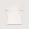 Top con scollo bardot in maglia a costine Top con scollo bardot in maglia a costine