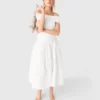 Top con scollo bardot in maglia a costine Top con scollo bardot in maglia a costine